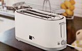 TIM HOME Langschlitz Toaster 4 Toasts Brötchenaufsatz Defrost 7 Bräunungsstufen