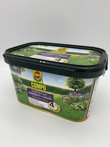 COMPO 4in1 Rasendünger gegen Unkraut+Moos Lange Komplettpflege - 6 kg für 200qm