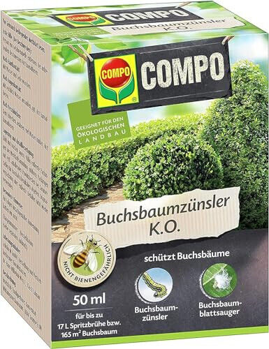 COMPO Buchsbaumzünsler K.O. 50 ml Hilfe bei Schäden an Buchsbaum Insektizid BIO