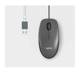 Logitech M100 Maus Kabel 3 Tasten beidhändig USB Typ-A Optisch 1000dpi Grau