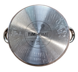 TIM HOME Kochtopf Edelstahl mit Glasdeckel 9,5 Liter Elektro Gas Induktion