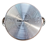 TIM HOME Kochtopf Edelstahl mit Glasdeckel 10 Liter Elektro Gas Induktion
