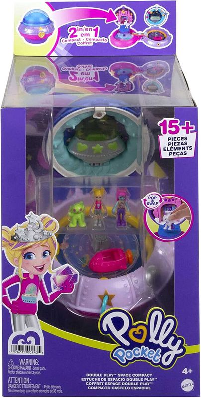 Mattel HCG25 - Polly Pocket - Ufo-Schatulle Weltraum Spielset Kinder Spielzeug