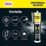 MEM Universal-Silikon 4in1 Manhattan – Dichtstoff für Bad Fenster außen Silikon
