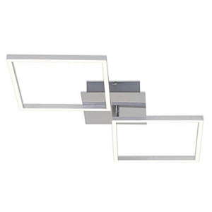 BRILONER Deckenleuchte Frame LED Alu Chrom dimmbar ü. Lichtschalter Deckenlampe