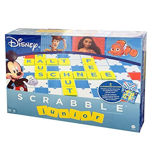 Mattel Scrabble Junior Disney Kinder Brettspiel Wortspiel Geschick Denkspiel NEU