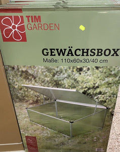 Tim Garden Gewächsbox 110x60x30/40cm Pflanzenbox Gewächshaus Pflanzenzucht Box