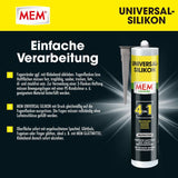 MEM Universal-Silikon 4in1 Manhattan – Dichtstoff für Bad Fenster außen Silikon