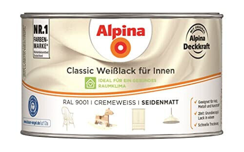 Alpina Weißlack classic sdm. cremeweiß 300ml Innen cremeweiß 0,300 l Farbe weiß