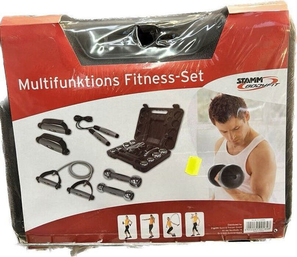 Stamm Multifunktions Fitness Set Koffer Aerobic Chrom Hanteln Springseil Sport