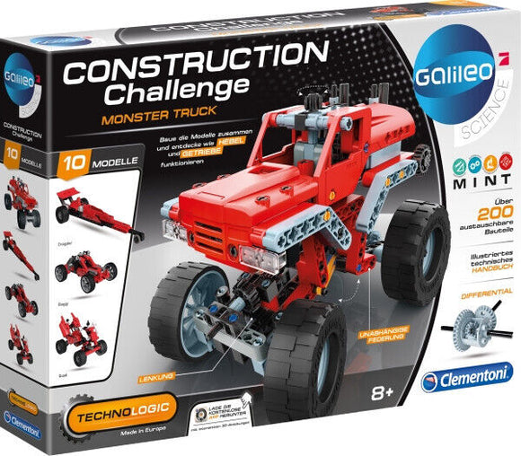Clementoni Galileo Construction Challenge Monster Truck Modellbau 10 Modelle