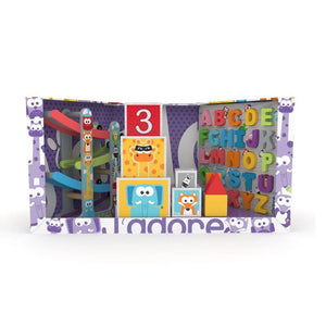 Holzspielzeug – Set aus 3 lilafarbenen J'adore-Spielzeugen Spielzeugset Kinder
