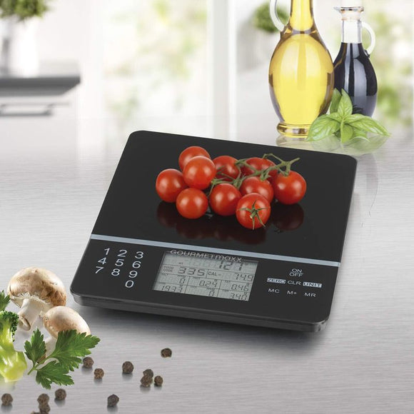 GOURMETmaxx Küchenwaage Nährwert Waage Analysewaage Touch Digital Ernährung