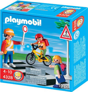 Playmobil Schule Einschulung Schulweghelferin Lotse mit Schulkindern 4328 NEU