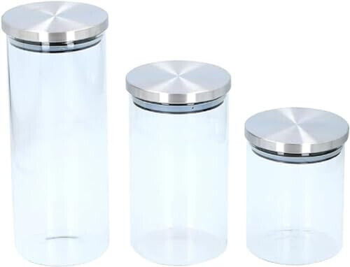 3er Set Vorratsglas Vorrats Dosen Glas Frischhaltedosen Gläser Aufbewahrung