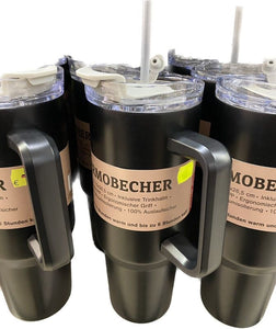 Tim Home Thermobecher Thermokanne Trinkbecher Strohhalm Flasche Trinkflasche