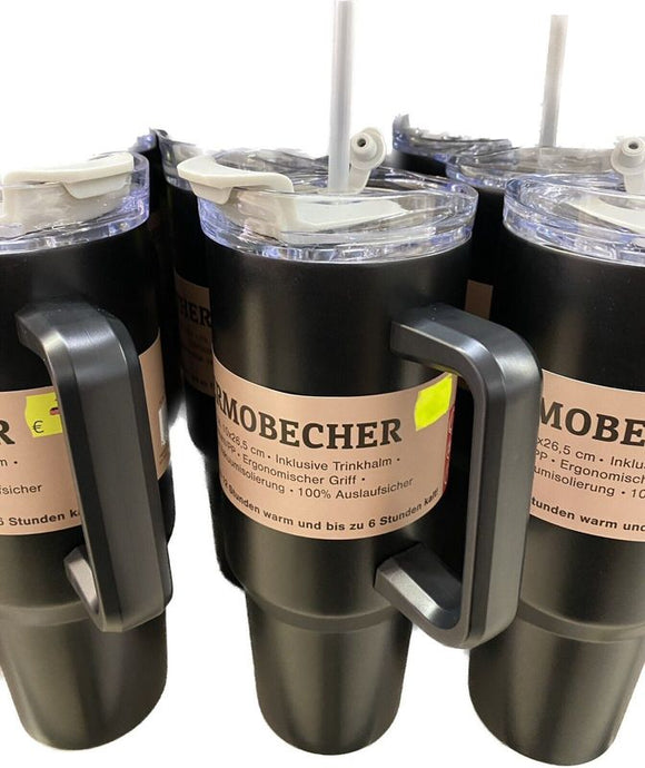 Tim Home Thermobecher Thermokanne Trinkbecher Strohhalm Flasche Trinkflasche