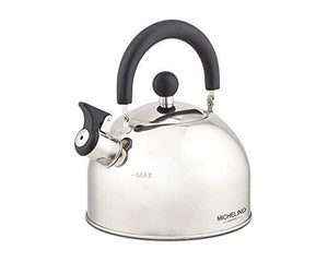 Michelino 1,5L Flötenkessel - Edelstahl (12108) Teekessel klappbare Pfeife