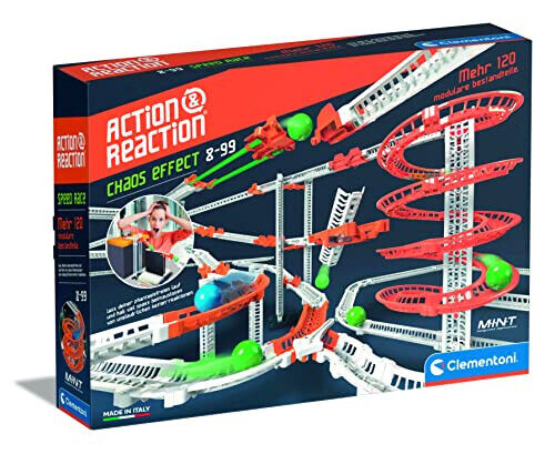 Clementoni 59306 Kugelbahn Action & Reaction Chaos-Effekt Bausatz Murmerlbahn