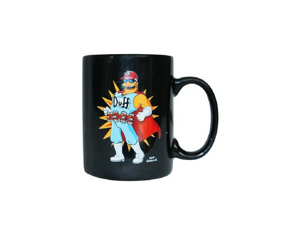 The Simpsons Duff Beer Duffman Kaffeetasse Becher Tasse Schwarz 300 ml