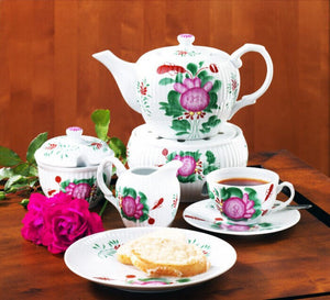 Teeservice "Friesische Rose" 22tlg für 6 Personen Teetassen Teeset Set Porzellan
